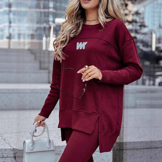 Casual sweatshirt og leggings-sett for kvinner