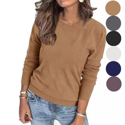💖2025 Nyhet – 50 % rabatt🍃Casual langermet løs strikket topp for kvinner