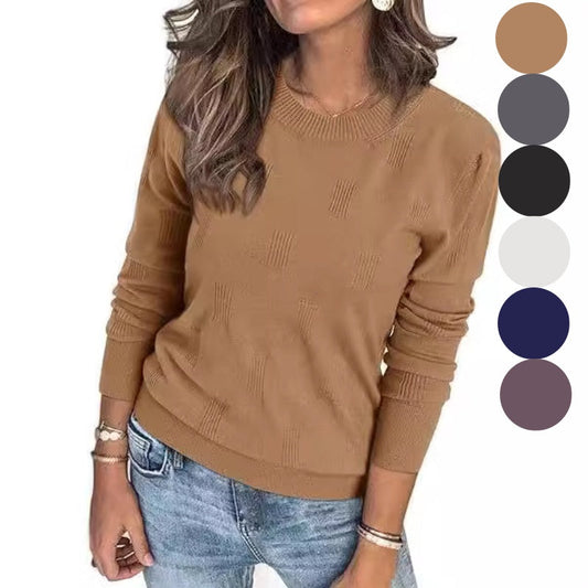 💖2025 Nyhet – 50 % rabatt🍃Casual langermet løs strikket topp for kvinner