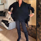 🎁 Hot Sale 49 % rabatt 🔥Casual langermet topp med revers for kvinner