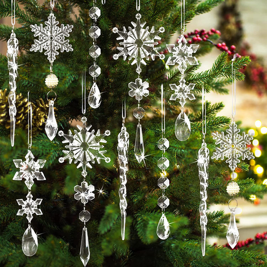 🎅🎄Vinter- og nyttårsfestutstyrssett❄️Krystalljulepynt i form av snøfnugg