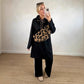 Oversized lang hettegenser med lommer for kvinner