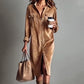 🔥 55 % RABATT! Effortless Chic Corduroy Shirt Dress – Myk, behagelig og allsidig for alle årstider 🍂