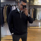 💥Nyheter Spesialtilbud – Slim fit genser med halv glidelås for menn