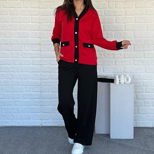 ⏳Begrenset tilbud: 50 % rabatt⏰Kvinners uformelle to-delte sett i farger👚👖