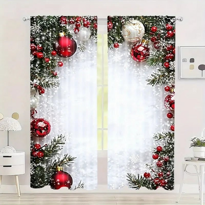 🎅Juleutsalg 49 % RABATT🎄Gardin i julestil
