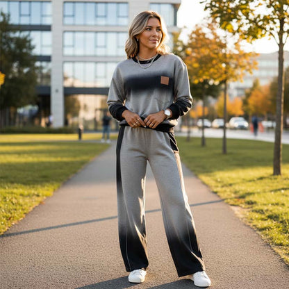 ⏳Tidsbegrenset spesialtilbud⏰Casual topp og bukser med fargegradient for kvinner