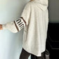 Women's Casual Spliced Knit Zip Hooded Coat