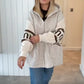 Women's Casual Spliced Knit Zip Hooded Coat