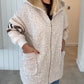 Women's Casual Spliced Knit Zip Hooded Coat