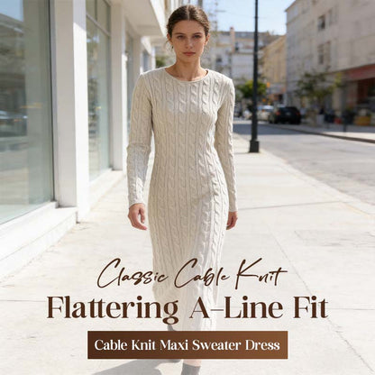 👗💕Kabelstrikket maxi-kjole for kvinner🔥