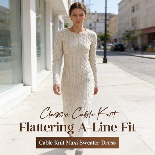 👗💕Kabelstrikket maxi-kjole for kvinner🔥