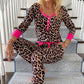 Pyjamasett for kvinner med leopardmønster