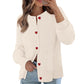 Kvinners hjerteknappstrikket cardigan