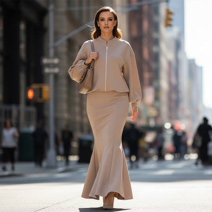 2-delers sett med dametopp og havfrueskjørt