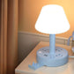 Bordlampe med USB-port og stikkontakt