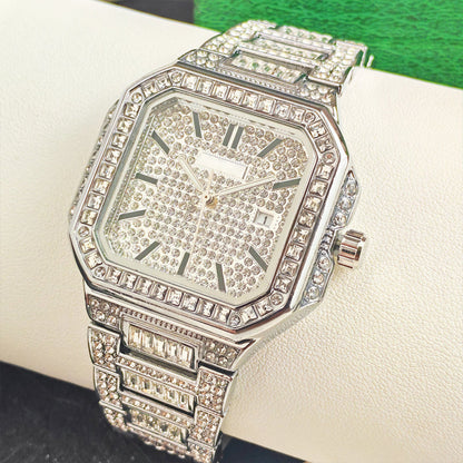 ✨Luksuriøs firkantet rhinestone-klokke – elegant glans for enhver anledning✨