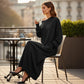 Asymmetrisk off-shoulder sweatshirt maxi-kjole