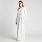Asymmetrisk off-shoulder sweatshirt maxi-kjole