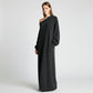 Asymmetrisk off-shoulder sweatshirt maxi-kjole