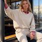 Plaid Patchwork Sweatshirt & Pants Set