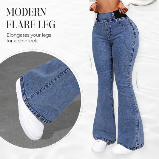📢📢50 % RABATT!!⏰Damejeans med høy midje og stretch, flare