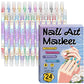 💞 50 % RABATT! 🎨Neglelakkpenner med to spisser – Tørker raskt, uten UV-lampe. Fin spiss og penselspiss. 12/24 livlige farger. Enkel DIY hjemme. Ingen flekker, bare kunst! 💅🖌️