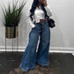📢📢60 % rabatt!! ⏰Oversized jeans med høy midje og vide ben for kvinner