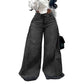 📢📢60 % rabatt!! ⏰Oversized jeans med høy midje og vide ben for kvinner