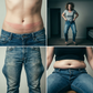 Retro ankellange damejeans med rette ben