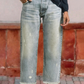 Retro ankellange damejeans med rette ben