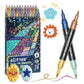 🎨✨ 50 % RABATT! | 24-farget sett med glittermarkører med to spisser – pensel og fin spiss, levende glitter og giftfritt!