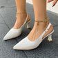 Elegante spisse slingback-sko med lave hæler