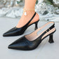Elegante spisse slingback-sko med lave hæler