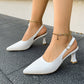 Elegante spisse slingback-sko med lave hæler