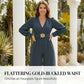 Elegant jumpsuit med V-hals, vide ben og belte