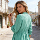 👗 60 % RABATT 🌿 | Uformell midikjole – V-hals, lommer og empire-midje