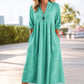 👗 60 % RABATT 🌿 | Uformell midikjole – V-hals, lommer og empire-midje