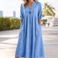 👗 60 % RABATT 🌿 | Uformell midikjole – V-hals, lommer og empire-midje