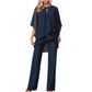 🔥Så lenge lageret rekker – 48 % rabatt!🎉Elegant todelt sett: bluse med asymmetrisk kant og vide bukser