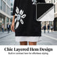 Oversized T-skjortekjole med rund hals for damer