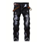 Herrejeans i rett passform med slitt look