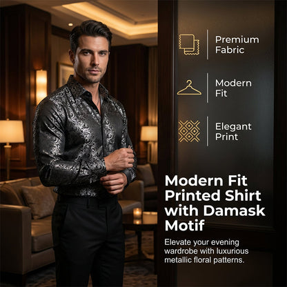 🧥 50 % RABATT 🔥 Langermet skjorte med mønster i moderne snitt