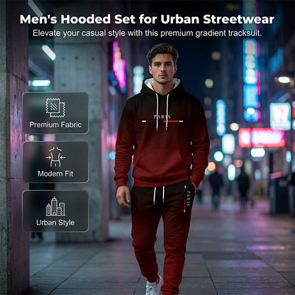 Joggedress for Herre med Gradient - Sett med Hettegenser og Joggebukse