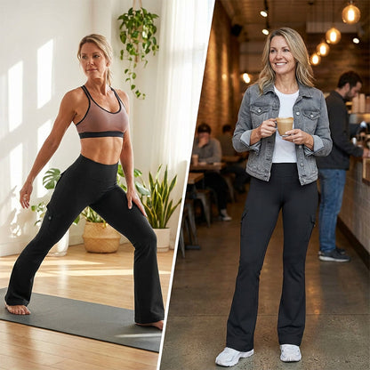 Yoga- og fritidsbukser med høy midje for kvinner