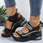 🔥Siste tilbud – 50 % rabatt – Trendy ortopediske sandaler for kvinner med kilehæl og strass