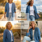🧥Nyhet – 40 % rabatt!🍊Klassisk denimjakke med knapper foran til damer