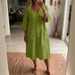 Dame casual V-hals midikjole