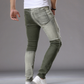 Slim-fit-jeans med slitasjeeffekt i fargegradient for menn