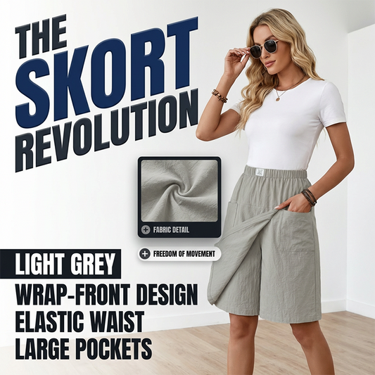 Skort med elastisk linning og snøring for kvinner